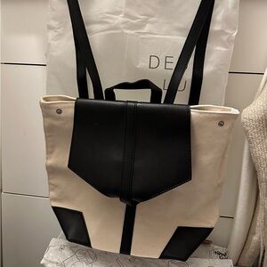 NEW DEUX LUX canvas tote backpack